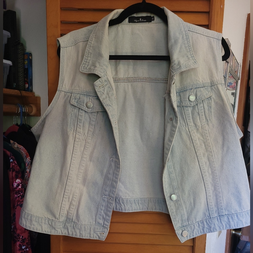 Crop Denim Vest